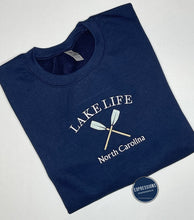 Load image into Gallery viewer, Lake Life - Oars - State - Without State - Crewneck Sweatshirt - Embroidery