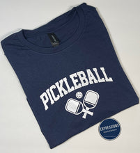 Load image into Gallery viewer, Pickleball - Varsity Letters - Double Paddle - Unisex T-Shirt - Adult
