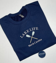 Load image into Gallery viewer, Lake Life - Oars - State - Without State - Crewneck Sweatshirt - Embroidery
